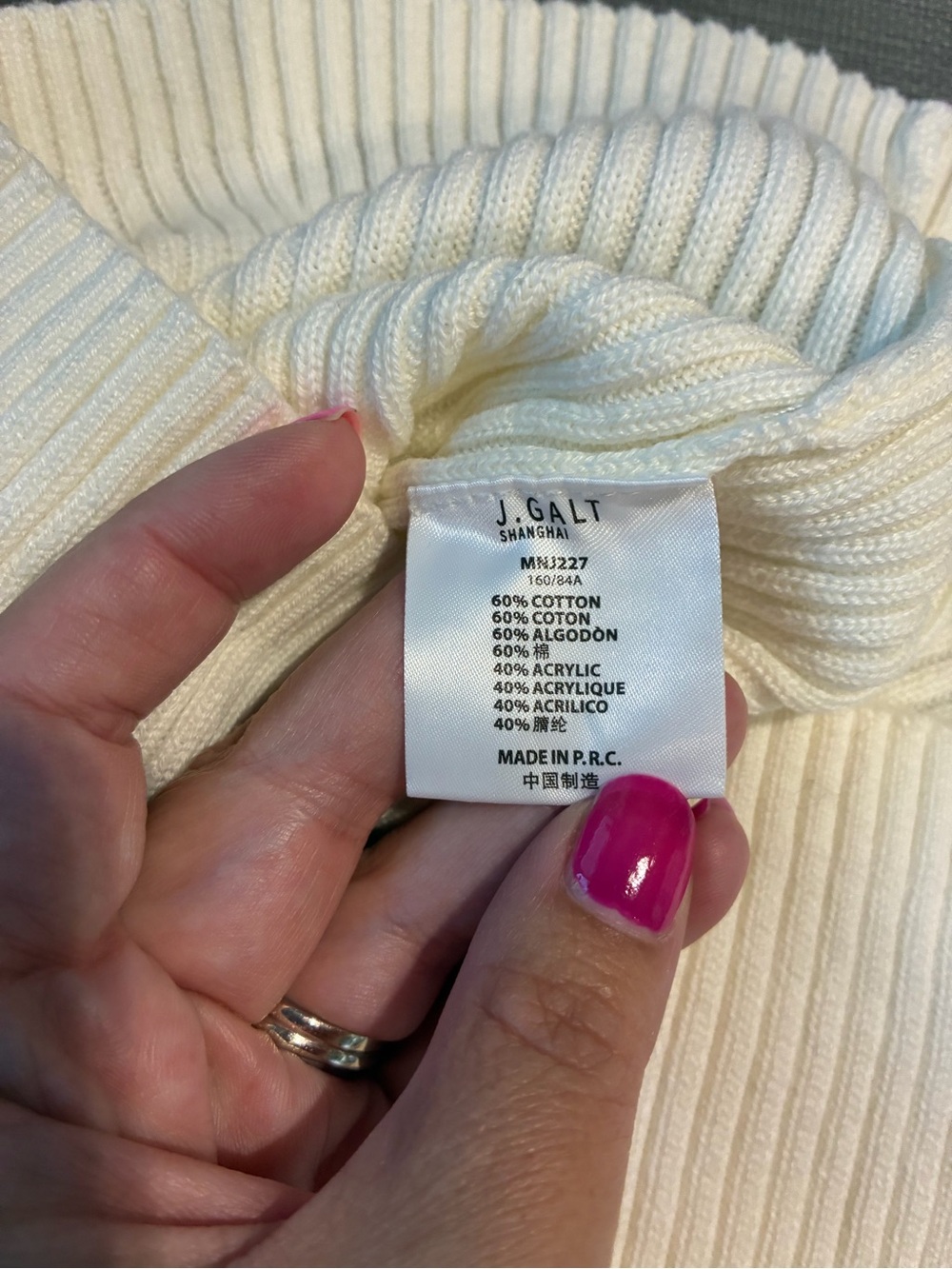 John Galt Ribbed Crop Sweater Size Small - Picture 7 of 9